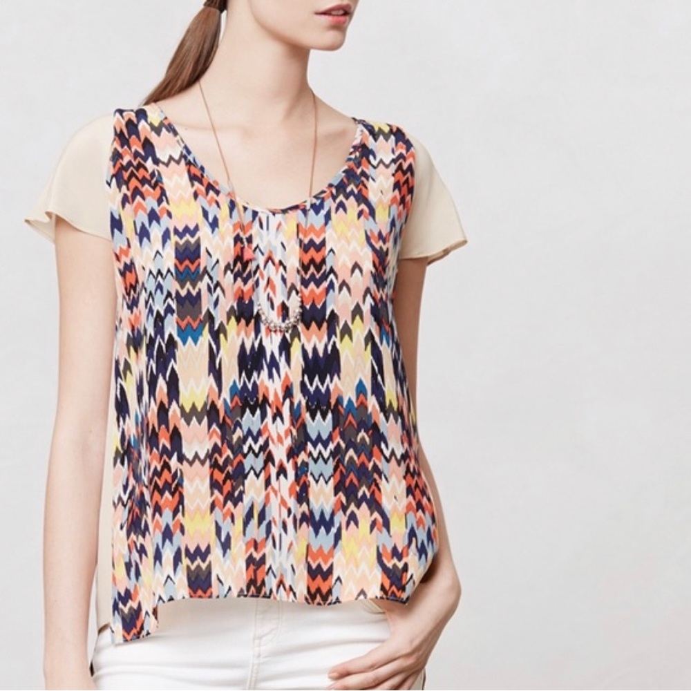 Anthropologie Maeve   100‎ % silk Blouse
